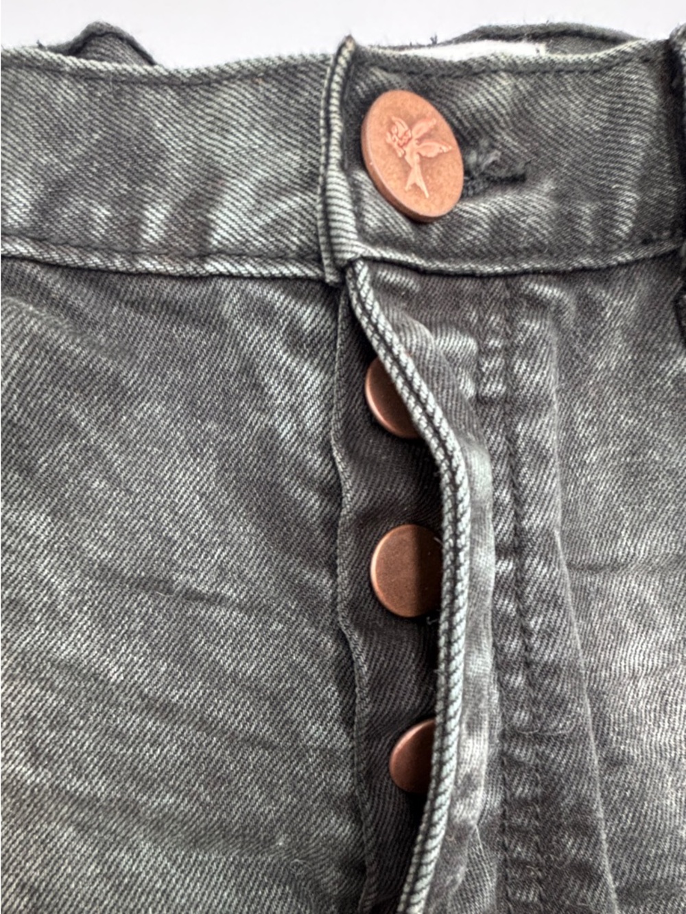 One Teaspoon rollers Black Frayed Hem Denim Shorts - Picture 7 of 12